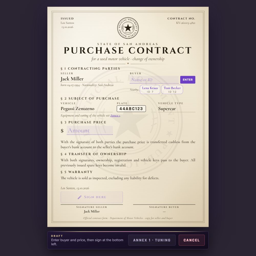 Seller fills in buyer and price